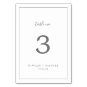 Minimalistisch Silver Table Number Kaart (Achterkant)