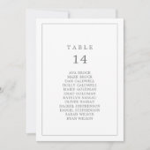 Minimalistisch Silver Typography Table Number Seat (Voorkant)
