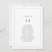 Minimalistisch Silver Typography Table Number Seat (Achterkant)