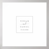 Minimalistisch Silver Wedding Guest Signing Poster (Voorkant)
