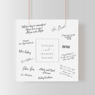 Minimalistisch Silver Wedding Guest Signing Poster