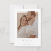 Minimalistisch simpele bruiloft foto Hartelijk dan Bedankkaart (Voorkant)