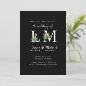 Minimalistisch simpele cactus Black Monogram bruil Kaart (Staand voorkant)