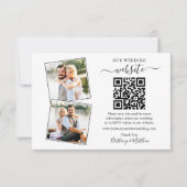Minimalistisch Simple 2 Photo Wedding Website QR Kaart (Voorkant)