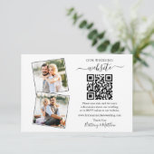 Minimalistisch Simple 2 Photo Wedding Website QR Kaart (Staand voorkant)