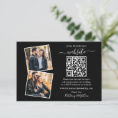 Minimalistisch Simple Black 2 Photo Weduwwebsite Q Kaart (Staand voorkant)