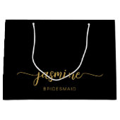 Minimalistisch Simple Black Gold Monogram Girly Sc Groot Cadeauzakje (Voorkant)