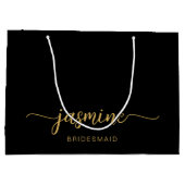 Minimalistisch Simple Black Gold Monogram Girly Sc Groot Cadeauzakje (Achterkant)