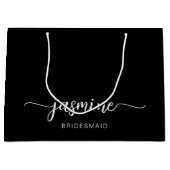 Minimalistisch Simple Black Monogram Girly Script Groot Cadeauzakje (Voorkant)