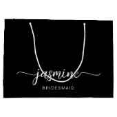 Minimalistisch Simple Black Monogram Girly Script Groot Cadeauzakje (Achterkant)