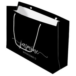 Minimalistisch Simple Black Monogram Girly Script Groot Cadeauzakje