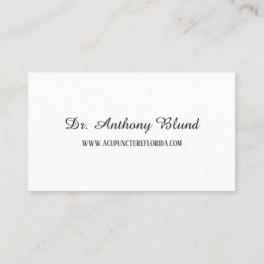 Minimalistisch Simple Dr. Herbalist en Acupuncturi Visitekaartje (Achterkant)