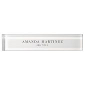 Minimalistisch Simple Elegant White Desk Name Bord Naambordje (Voorkant)