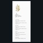 Minimalistisch Simple Gold Leaf Wedding Menu<br><div class="desc">Minimalistisch Simple Gold Leaf Wedding Menu kan volledig worden aangepast aan uw behoeften. © Gorjo Design. Gemaakt voor je via het Zazzle platform. // Op zoek naar overeenkomende objecten? Andere kantoorbenodigdheden uit de set die beschikbaar is in de afdeling "collecties" van mijn winkel. // Hulp nodig bij het aanpassen van...</div>