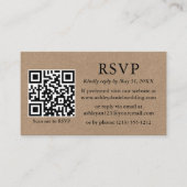 Minimalistisch Simple Photo Kraft Wedding QR RSVP Informatiekaartje (Voorkant)