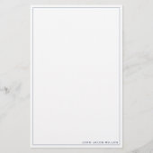 Minimalistisch Simple Square Border Navy Blue Briefpapier (Voorkant)