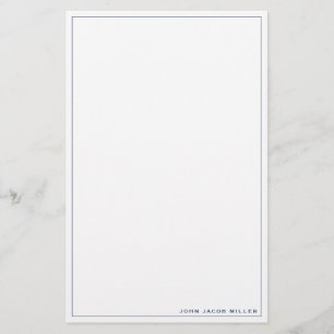 Minimalistisch Simple Square Border Navy Blue Briefpapier