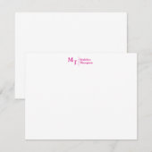 Minimalistisch Simple Two Initiaal Split line Mage Notitiekaartje (Voorkant / Achterkant)