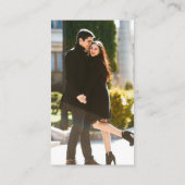 Minimalistisch Simple Weddenschap QR Photo Black R Informatiekaartje (Achterkant)