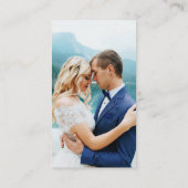 Minimalistisch Simple Weddenschap QR Photo Blue RS Informatiekaartje (Achterkant)