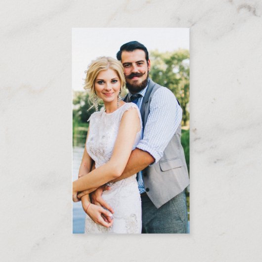 Minimalistisch Simple Weddenschap QR Photo Dusty B Informatiekaartje (Achterkant)