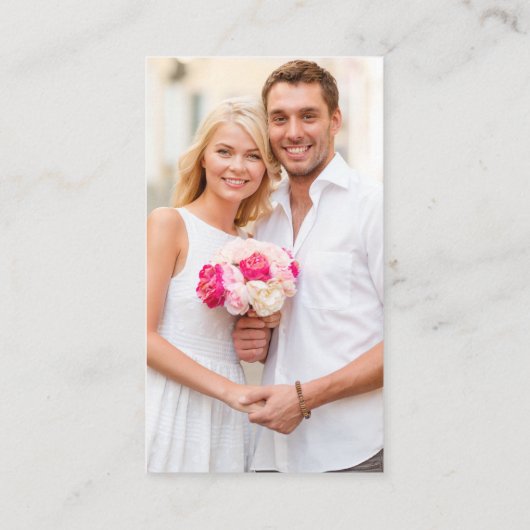 Minimalistisch Simple Weddenschap QR Photo Hot Pin Informatiekaartje (Achterkant)