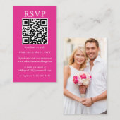 Minimalistisch Simple Weddenschap QR Photo Hot Pin Informatiekaartje (Voorkant / Achterkant)