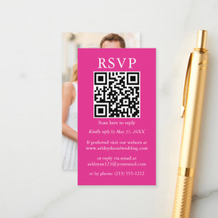 Minimalistisch Simple Weddenschap QR Photo Hot Pin Informatiekaartje