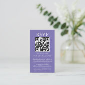 Minimalistisch Simple Weddenschap QR Photo Periwin Informatiekaartje (Staand voorkant)