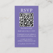 Minimalistisch Simple Weddenschap QR Photo Periwin Informatiekaartje (Voorkant)