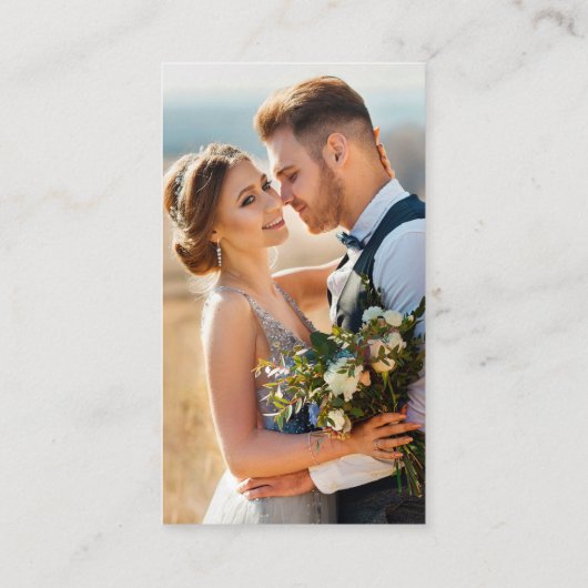 Minimalistisch Simple Weddenschap QR Photo Sage Gr Informatiekaartje (Achterkant)