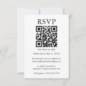 Minimalistisch Simple Weddenschap QR RSVP Black en Kaart (Voorkant)