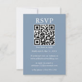 Minimalistisch Simple Weddenschap QR RSVP Dusty Bl Kaart (Voorkant)