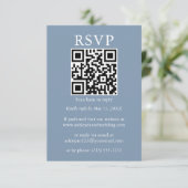 Minimalistisch Simple Weddenschap QR RSVP Dusty Bl Kaart (Staand voorkant)