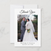 Minimalistisch Simple Weddenschap Script Photo en  Bedankkaart (Voorkant)