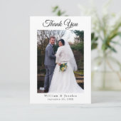 Minimalistisch Simple Weddenschap Script Photo en  Bedankkaart (Staand voorkant)