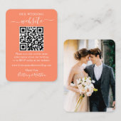 Minimalistisch Simple Weddenschap Website Foto QR Informatiekaartje (Voorkant / Achterkant)