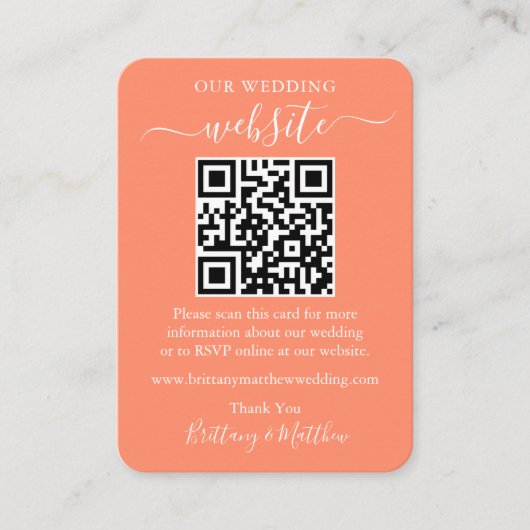 Minimalistisch Simple Weddenschap Website Foto QR Informatiekaartje (Voorkant)