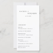 Minimalistisch Simple Wedding Ceremony-programma (Voorkant)