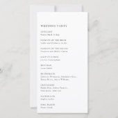 Minimalistisch Simple Wedding Ceremony-programma (Achterkant)