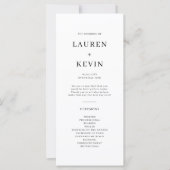 Minimalistisch Simple Wedding Ceremony-programma (Voorkant)