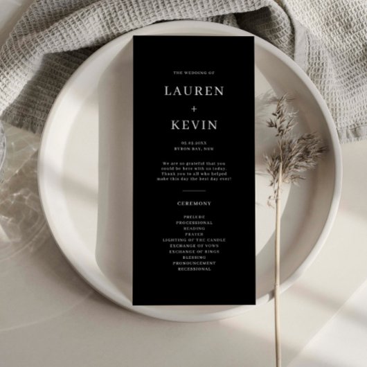 Minimalistisch Simple Wedding Ceremony-programma
