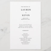 Minimalistisch Simple Wedding Ceremony-programma (Voorkant)