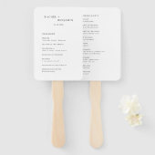Minimalistisch Simple Wedding Ceremony-programma Handwaaier (Voorkant en achterkant)