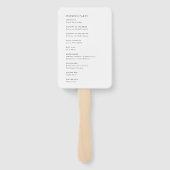 Minimalistisch Simple Wedding Ceremony-programma Handwaaier (Achterkant)