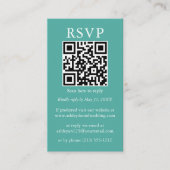 Minimalistisch Simple Wedding QR-foto Blauwgroen R Informatiekaartje (Voorkant)