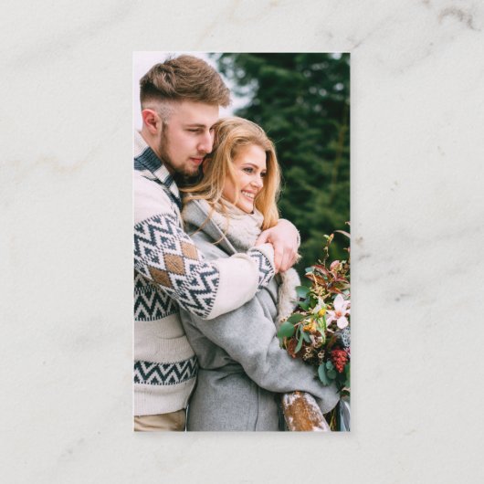 Minimalistisch Simple Wedding QR Foto Green RSVP Informatiekaartje (Achterkant)