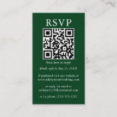 Minimalistisch Simple Wedding QR Foto Green RSVP Informatiekaartje (Voorkant)