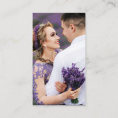 Minimalistisch Simple Wedding QR-foto Paars RSVP Informatiekaartje (Achterkant)
