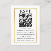 Minimalistisch Simple Wedding QR Gold Lijst RSVP Informatiekaartje (Voorkant)
